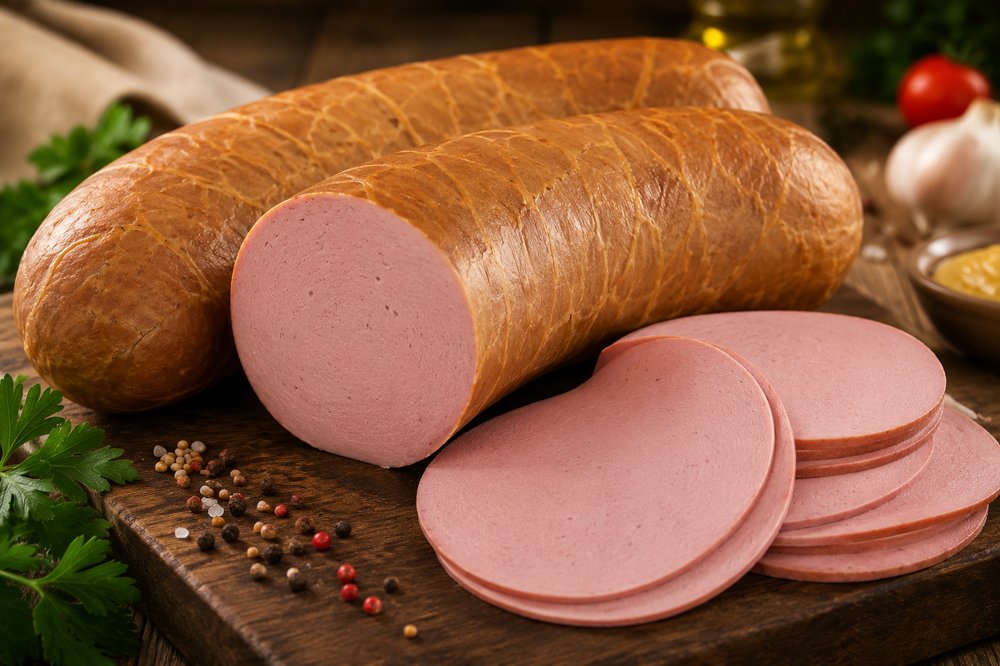 Beef bung cap casing, sliced bologna style product