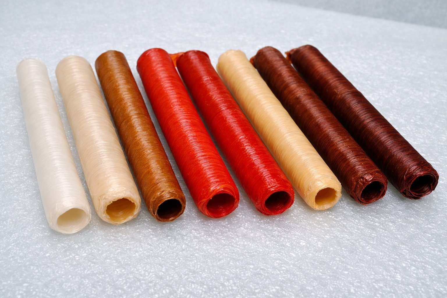 Edible collagen casings, full color range