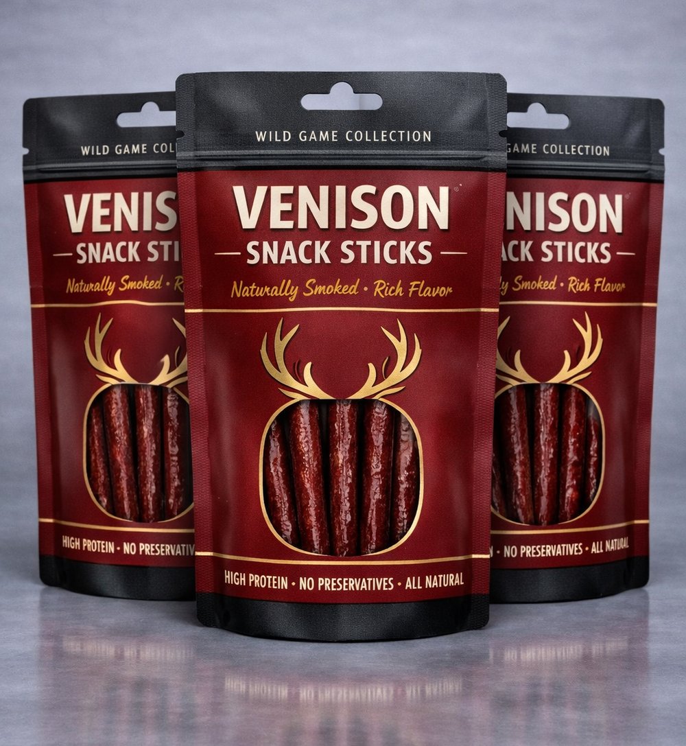 Doypack pouch printed for venison snack sticks