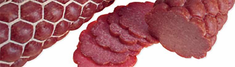 Hukki Honeycomb Net, premium honeycomb pattern salami, sliced