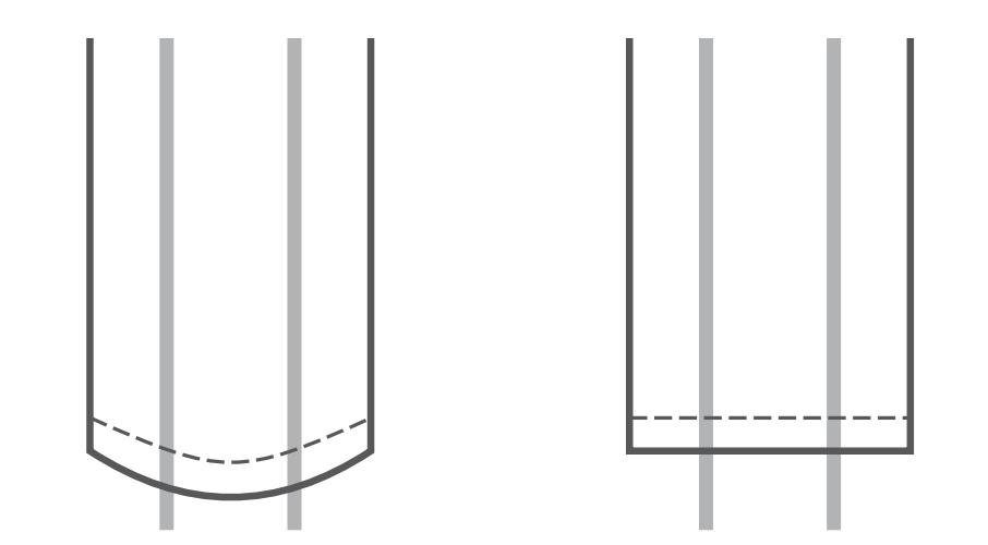 Round and straight bottom seal plus tapes diagram